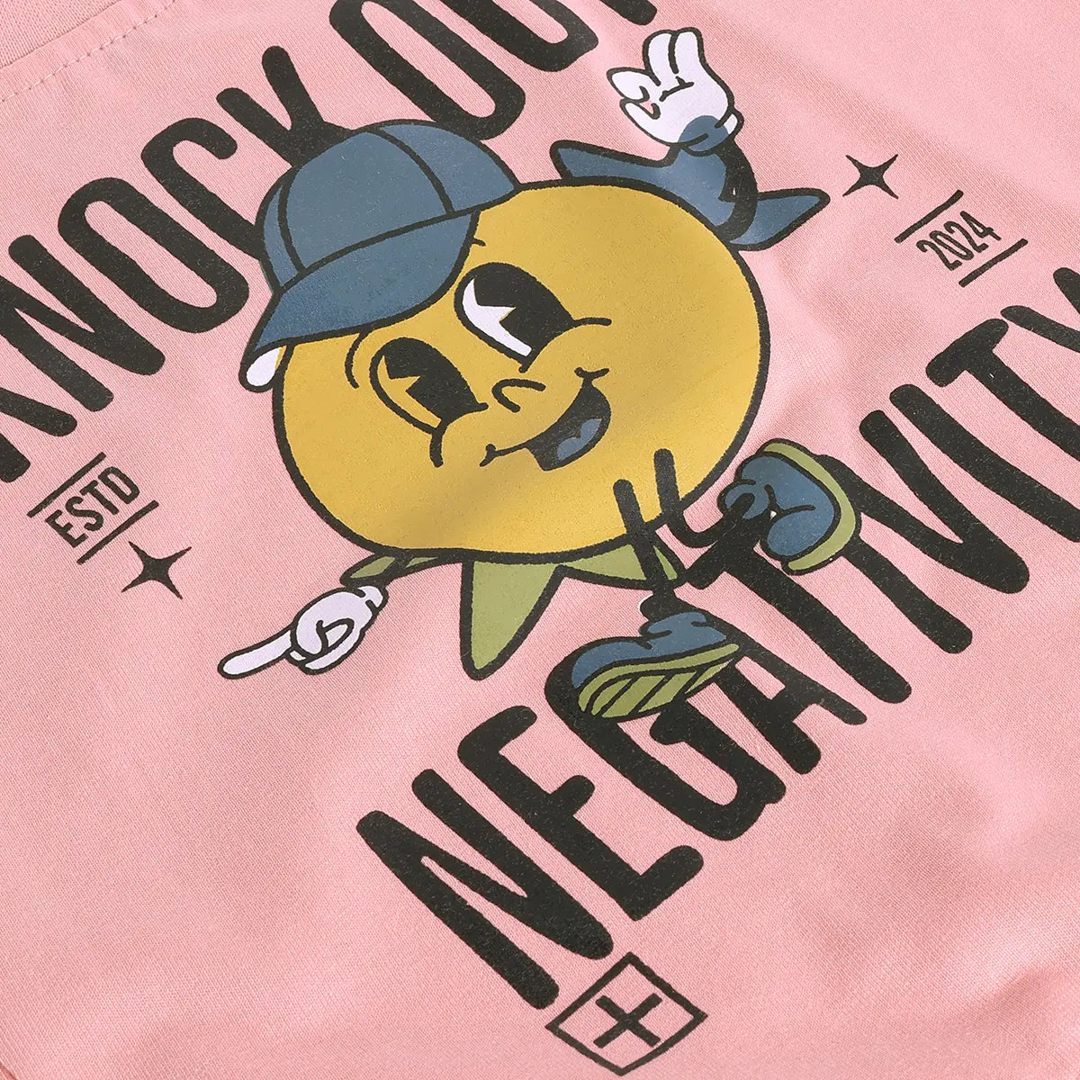 Boys Pink Typographic Printed Short Sleeve T-shirts With Elasticated Shorts Sets Sets