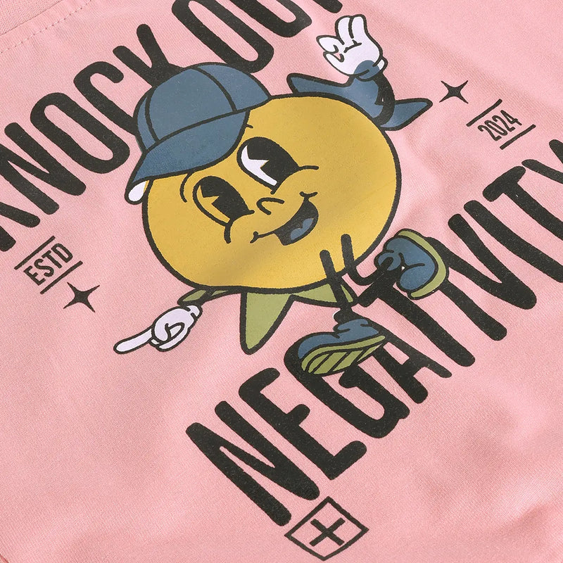 Boys Pink Typographic Printed Short Sleeve T-shirts With Elasticated Shorts Sets Sets