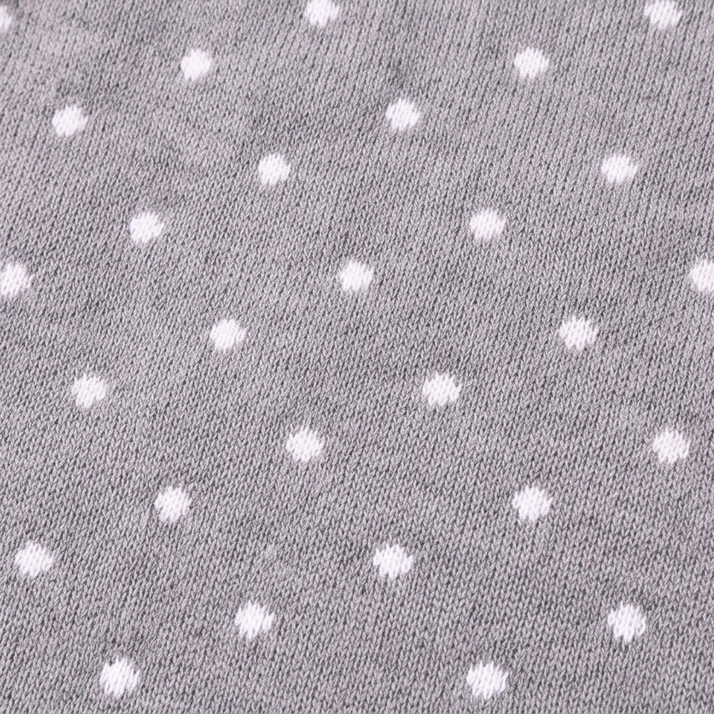 Girls Grey Polka Dot Print Knitted Fit & Flare Dress Casual Dresses