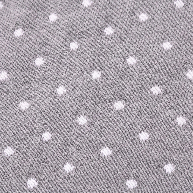 Girls Grey Polka Dot Print Knitted Fit & Flare Dress Casual Dresses
