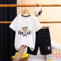 Boys Off White Typographic Printed Short Sleeve T-shirts With Elasticated Shorts Sets Sets Off White 1-2 Y