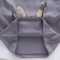 Boys Grey Tie-Up Applique Bunny Printed T-Shirt With Shorts Set 2 pc. Sets
