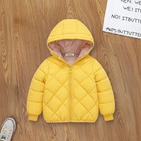 Boys Yellow Hooded Zip-up Puffer Jacket With Long Sleeves Coats & Jackets Yellow 3-4 Y