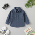Boys Blue Corduroy Long Sleeves Shirts Shirts Blue 1-2 Y