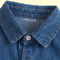 Boys Dark Blue Long Sleeve Denim Shirt Shirts