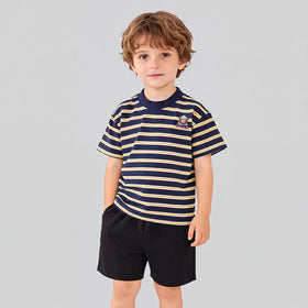 Boys Navy Striped Short Sleeve T-Shirt With Shorts Sets 2 pc. Sets