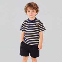 Boys Navy Striped Short Sleeve T-Shirt With Shorts Sets 2 pc. Sets