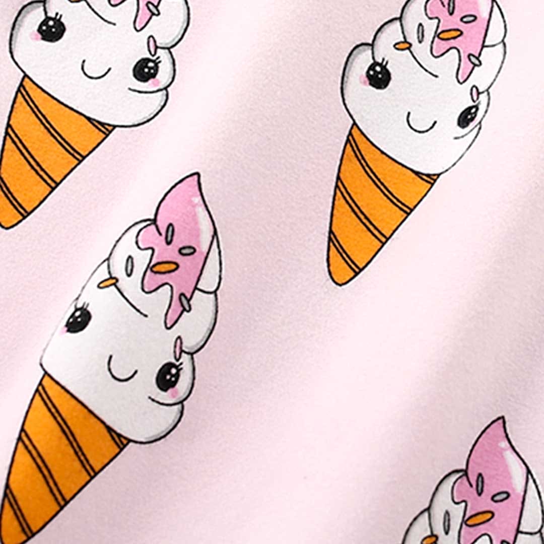 Girls Ice-cream Print Drop Waist Dress Casual Dresses   