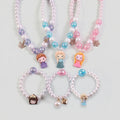Pack Of 3 Girls Multicolour Princess Beads Necklace & Bracelet Sets Necklace and Bracelet Multicolor Onesize