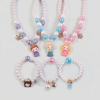 Pack Of 3 Girls Multicolour Princess Beads Necklace & Bracelet Sets Necklace and Bracelet Multicolor Onesize