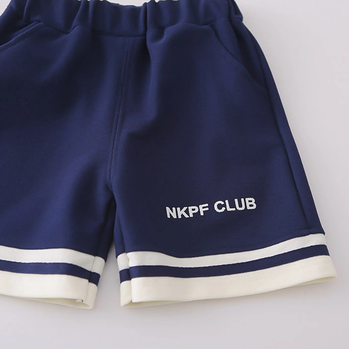 Boys Off White Typographic Print Polo T-Shirt With Shorts Set Sets