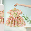 Girls Pink Floral Printed Tiered Fit & Flare Dress Casual Dresses Pink 1-2 Y
