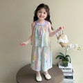 Girls Purple Floral Pearl Detail Top With Pants Sets Sets Purple 1-2 Y