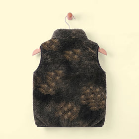 Boys Grey Fleece Tie & Dye Sleeveless Jacket Coats & Jackets