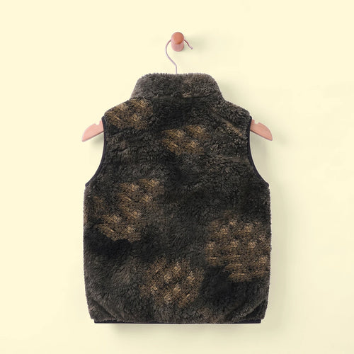 Boys Grey Fleece Tie & Dye Sleeveless Jacket Coats & Jackets