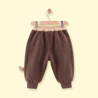 Boys Brown Dinosaur Applique Jogger Joggers
