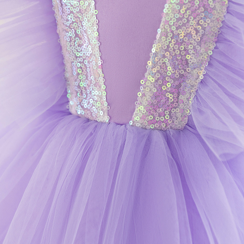 Girls Violet Flutter Tulle Mullet Dress Party Dresses