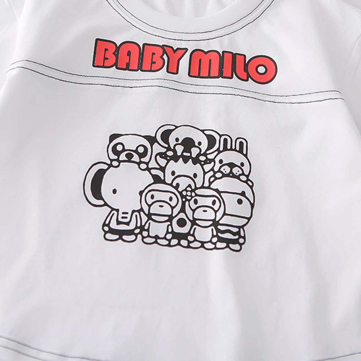 Boys White Graphics Short Sleeves T-Shirt With Denim Shorts Set Sets