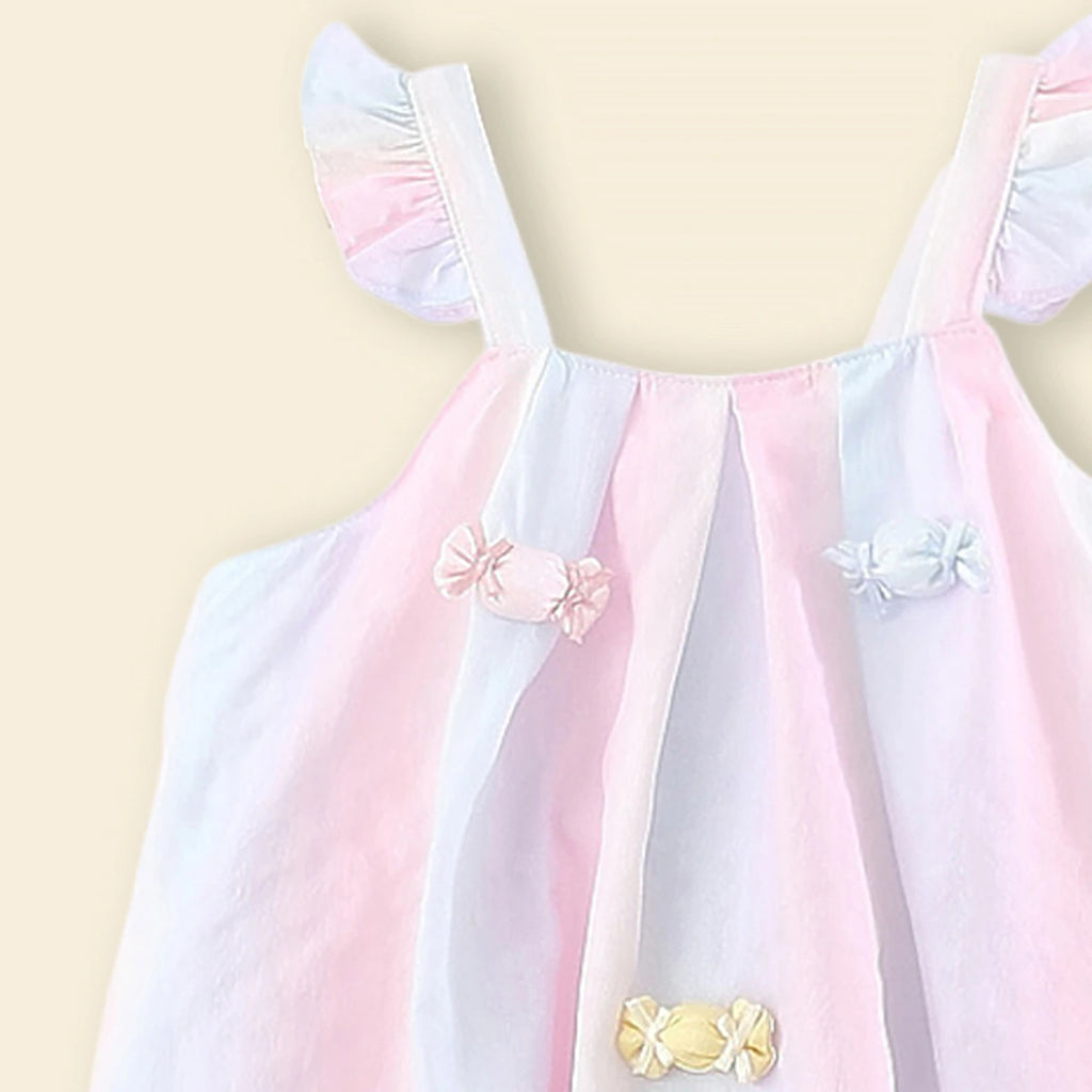 Girls Light Pink Candy Applique Top With Shorts Sets Sets