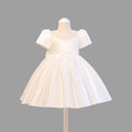 Girls Pleated Yoke Fit & Flare Party Dress Party Dresses White 1-2 Y 