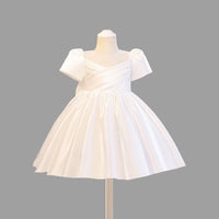 Girls Pleated Yoke Fit & Flare Party Dress Party Dresses White 1-2 Y 