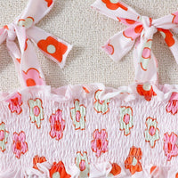 Girls Floral Printed Crop Top With Pants Set Sets   