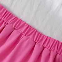 Girls Pink Short Sleeves Polo Top With Skirt Co-ord Sets Sets