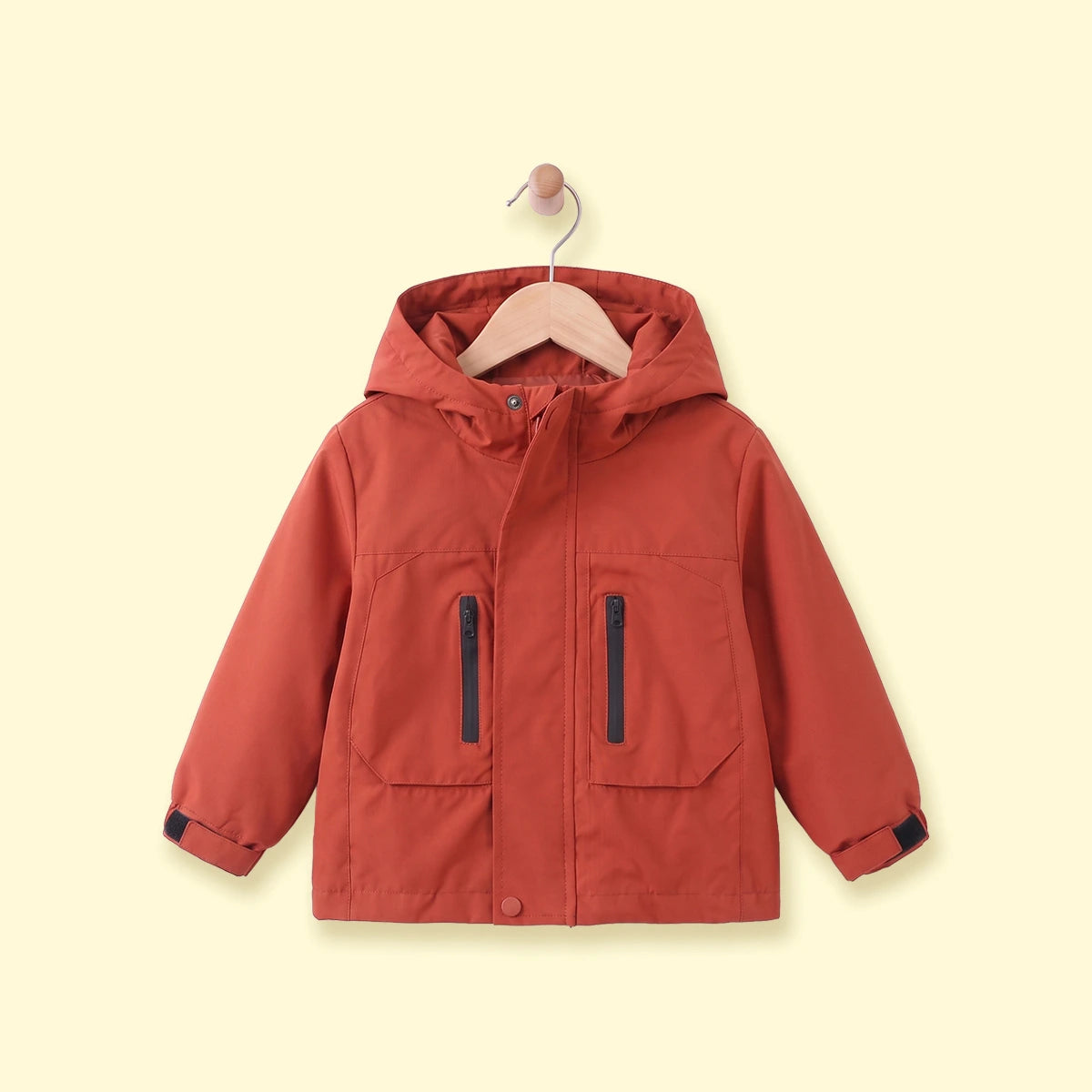 Boys Rust Long Sleeve Hooded Zip-Up Jacket Coats & Jackets Rust 1-2 Y
