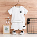 Boys White Typographic Self Designed T-Shirt With Shorts Set 2 pc. Sets White 3-4 Y