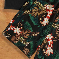 Boys Black Tropical Printed Sleeveless Vest With Shorts Set 2 pc. Sets