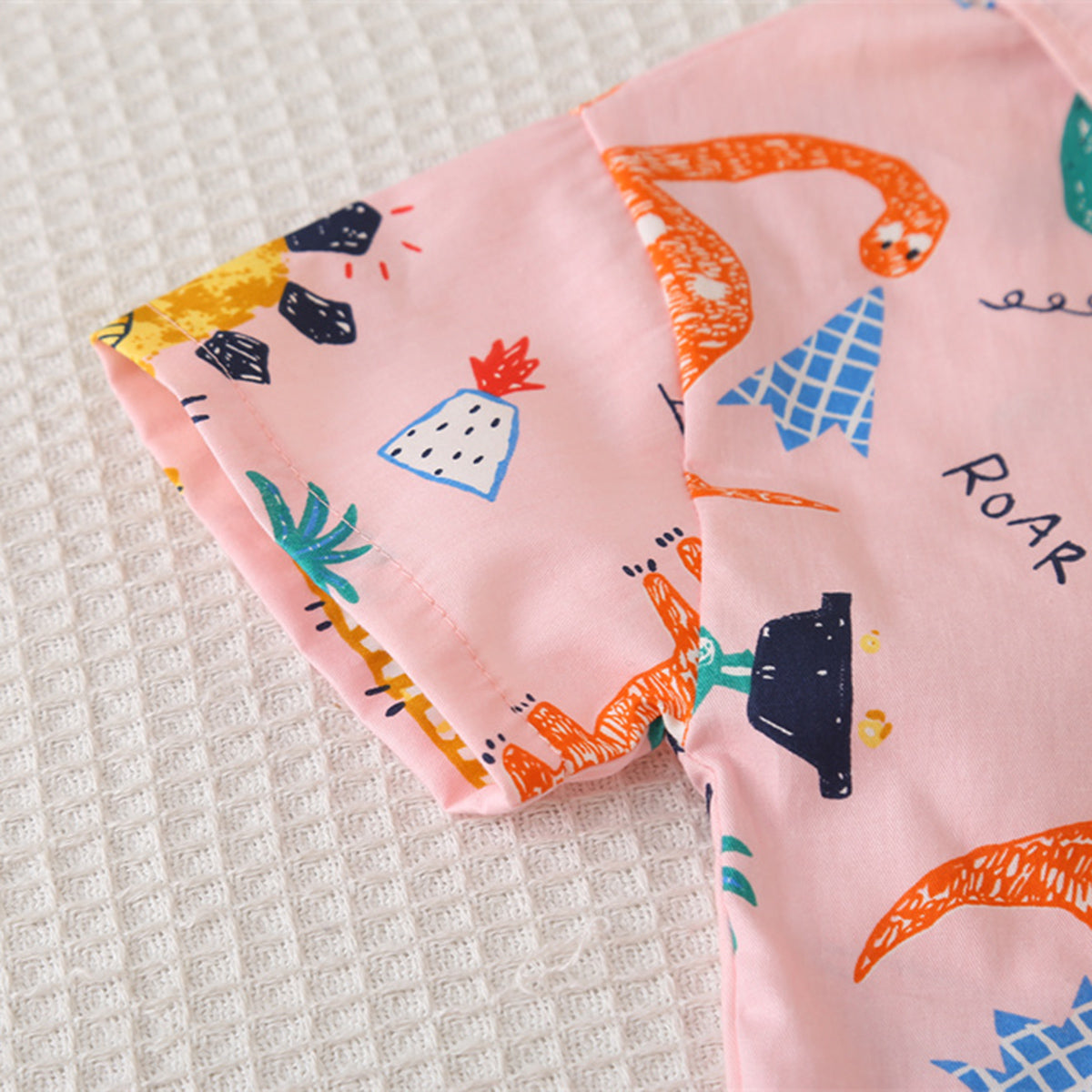 Boys Pink Animals Printed Short Sleeves Shirt With Shorts Set 2 pc. Sets