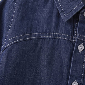 Boys Dark Blue Long Sleeve Denim Shirt Shirts