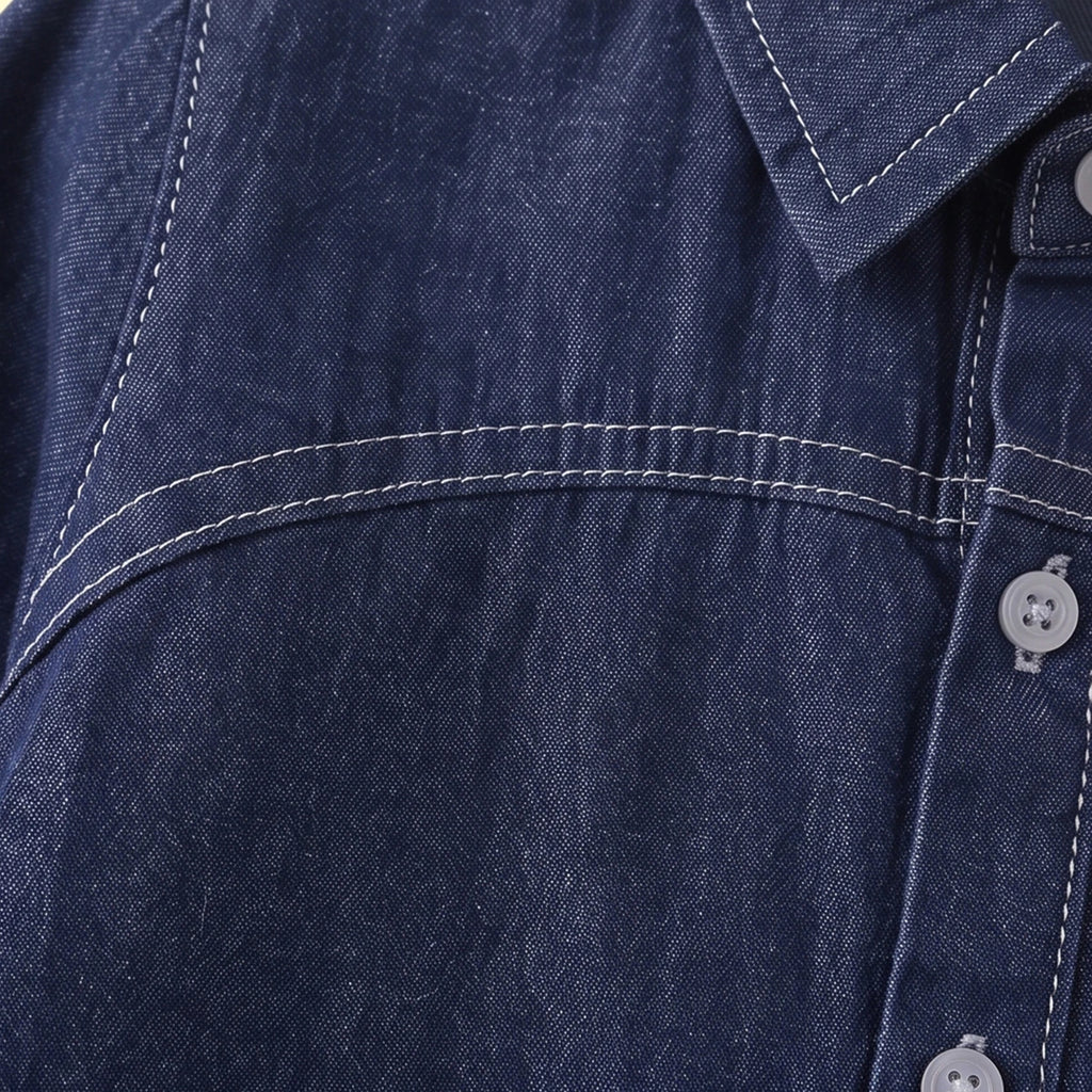 Boys Dark Blue Long Sleeve Denim Shirt Shirts