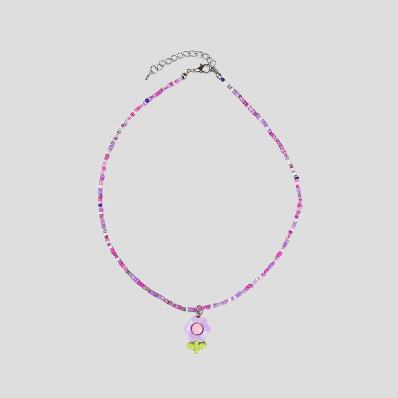 Pack Of 5 Girls Multicolour Floral Beads Necklace Sets Necklace and Chains