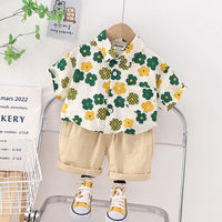 Boys Floral Print Shirt With Shorts Set Sets