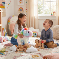 INCLUD Moving Talking Unicorn Soft Toy for Kids- Battery Operated Hopping Plush Unicorn with Sound, Cute Interactive Gift Toy Trending Accessories