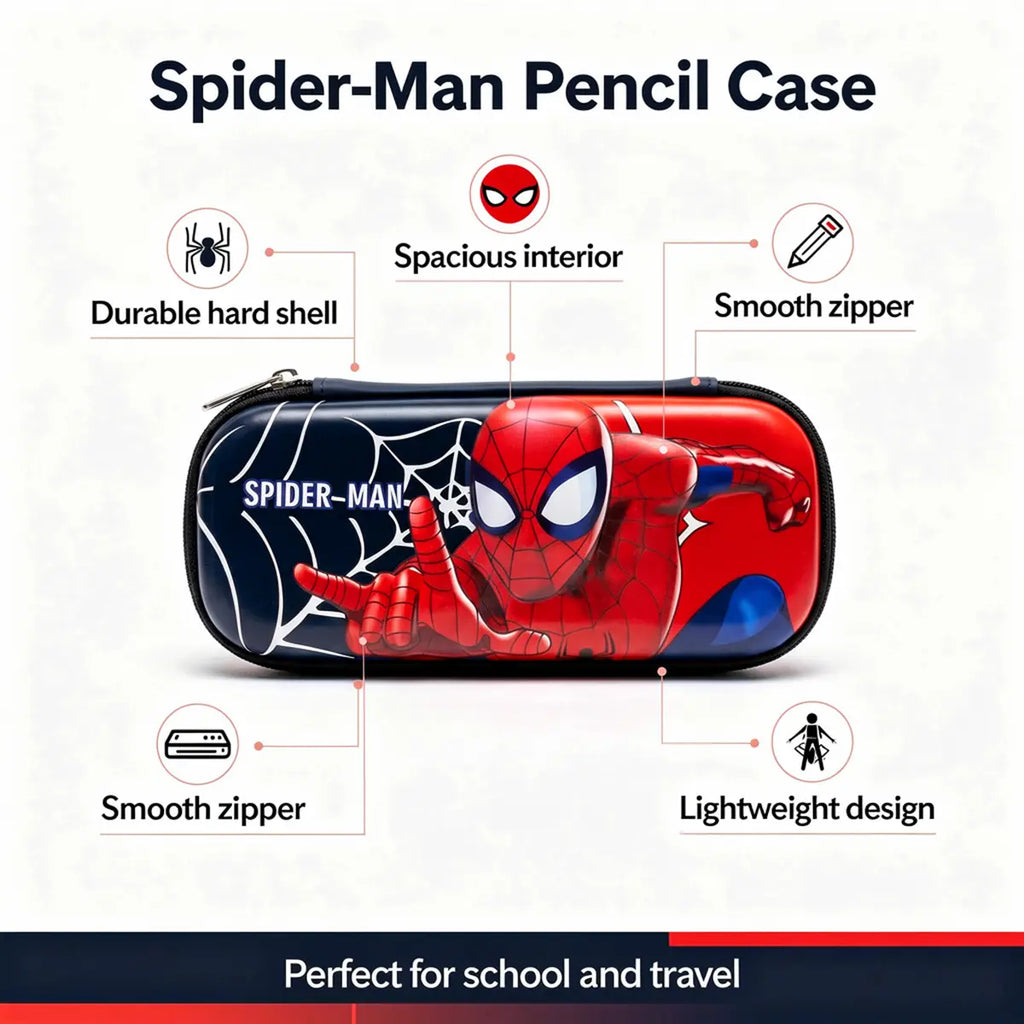 Spiderman Theme Based Hard Case Pencil Box for Boys Trending Accessories