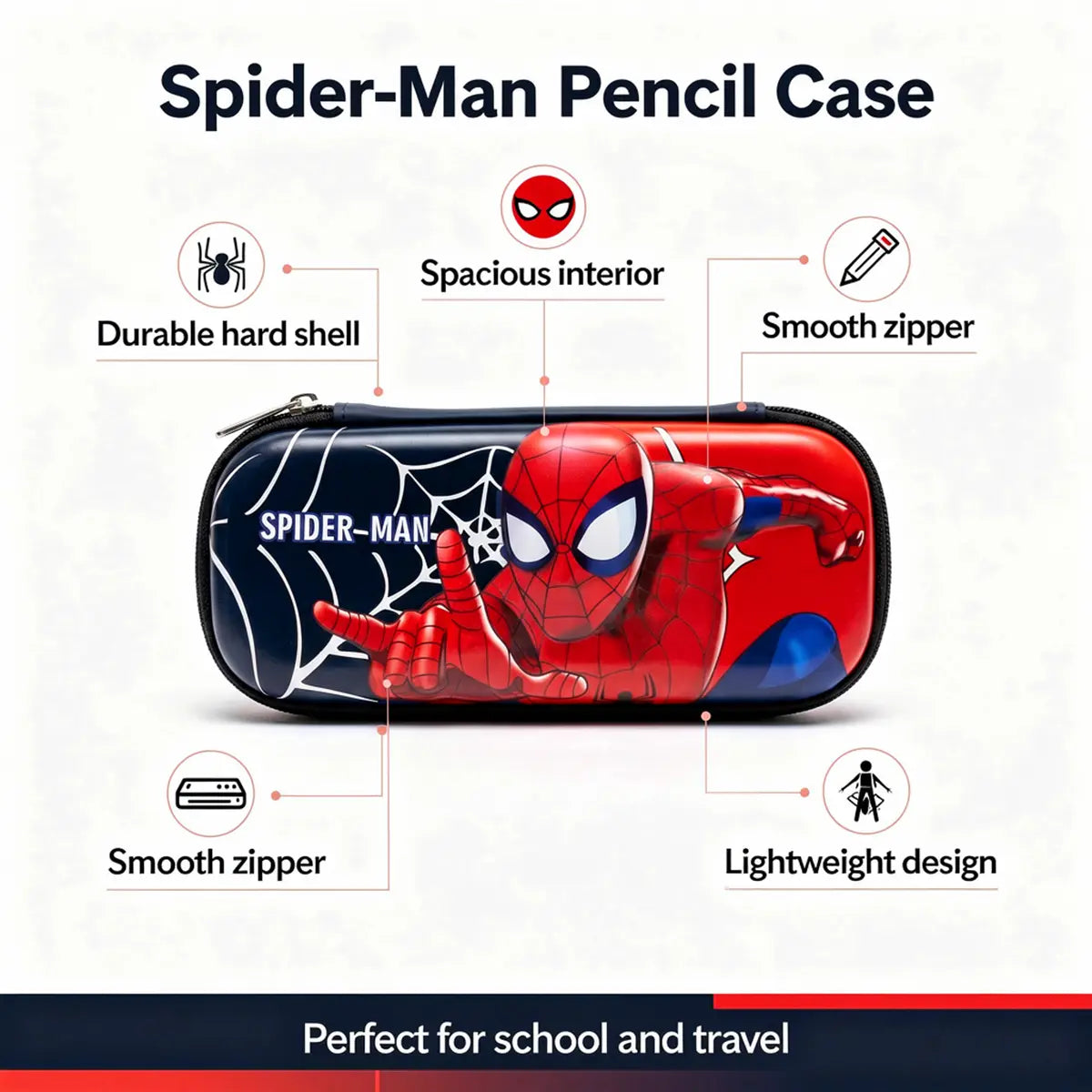 Spiderman Theme Based Hard Case Pencil Box for Boys Trending Accessories