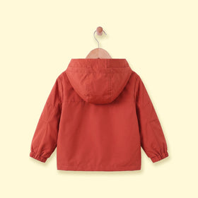 Boys Rust Long Sleeve Hooded Zip-Up Jacket Coats & Jackets
