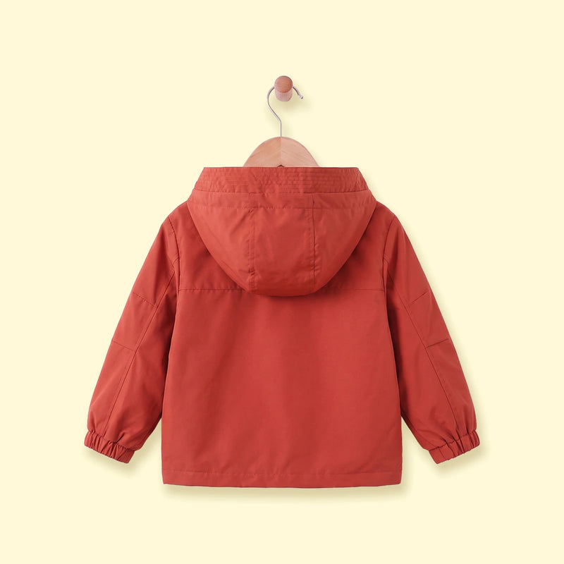 Boys Rust Long Sleeve Hooded Zip-Up Jacket Coats & Jackets