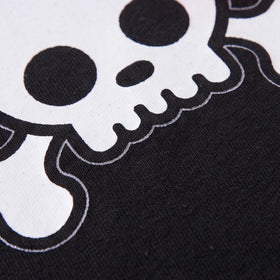 Girls Black Skull Print Long Sleeve Fit & Flare Dress Casual Dresses