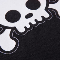 Girls Black Skull Print Long Sleeve Fit & Flare Dress Casual Dresses