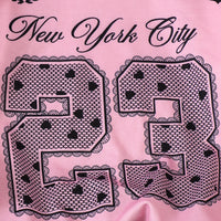 Girls Pink Alphanumeric Printed Long Sleeves Sweatshirt With Pant Sets Sets