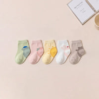 Pack of 5 Girls Multicolour Animal Design Ankle Length Socks Socks Multicolor 0-3 M