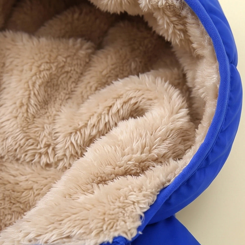 Boys Royal Blue Hooded Zip-up Puffer Jacket Coats & Jackets