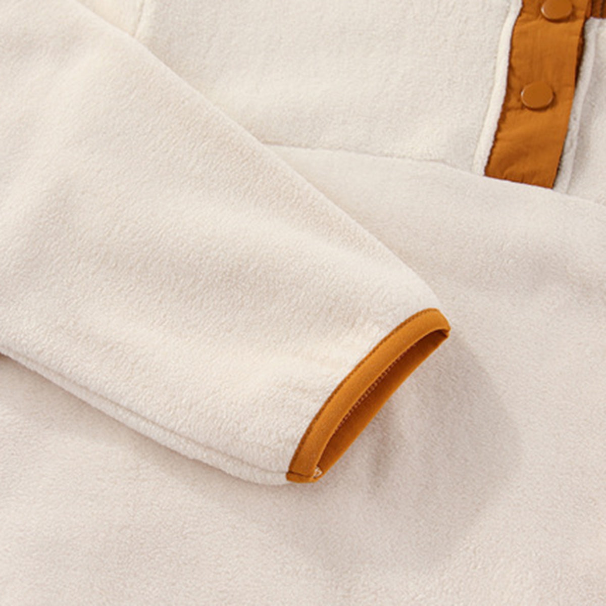 Girls Apricot Solid Pullover Sweatshirt Sweatshirts & Hoodies