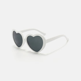 Girls White Heart Shaped Sunglasses Sunglasses White Onesize