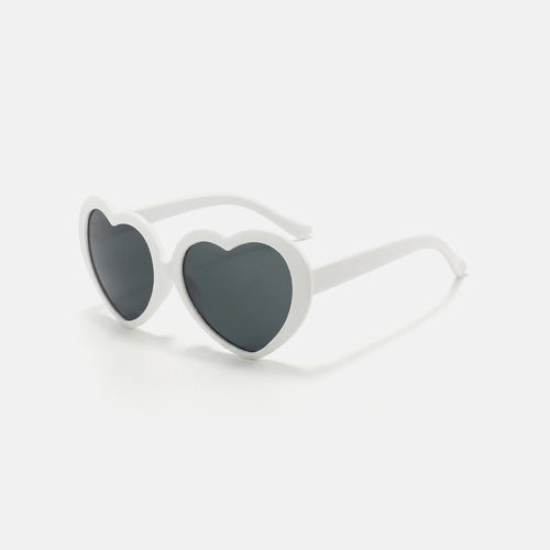 Girls White Heart Shaped Sunglasses Sunglasses White Onesize