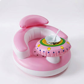 Inflatable Baby Seat with Built-In Air Pump Portable Support Chair for Learning to Sit Trending Accessories Pink Onesize