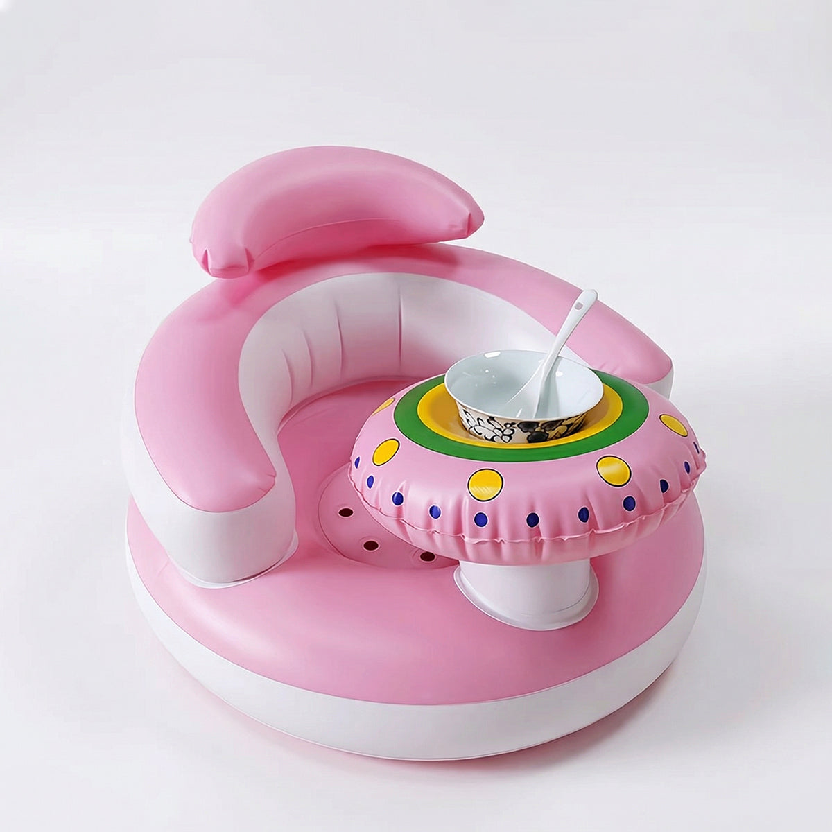 Inflatable Baby Seat with Built-In Air Pump Portable Support Chair for Learning to Sit Trending Accessories Pink Onesize